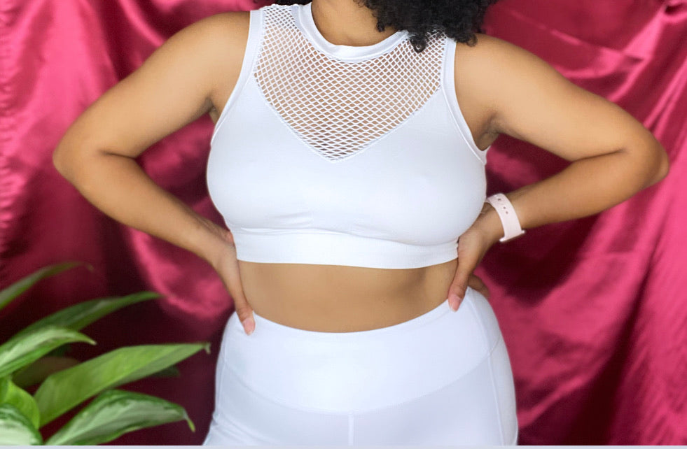 Net Up, Stand Up S-L | White Bra