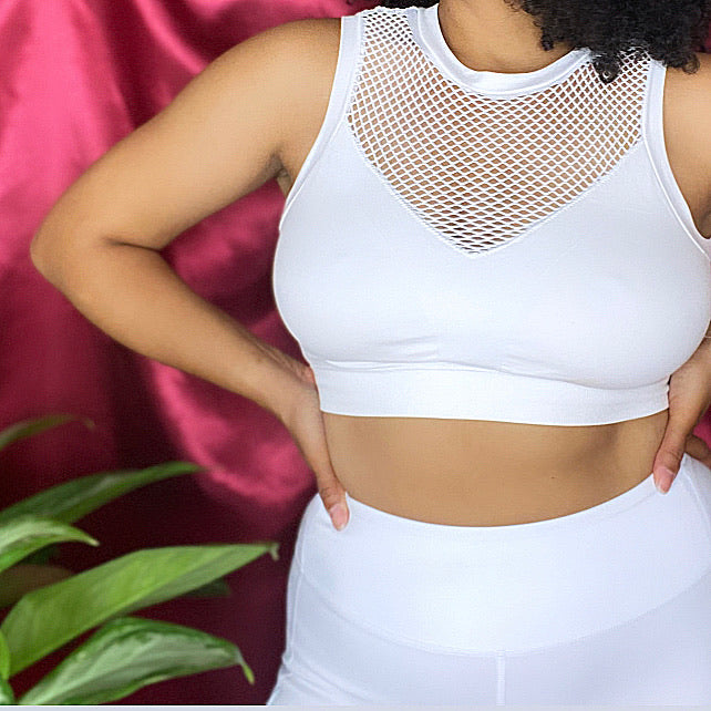 Net Up, Stand Up S-L | White Bra
