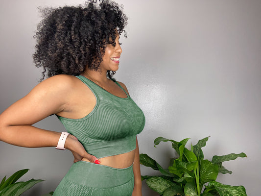 Stretch, Don't Break S-L | Green Bra