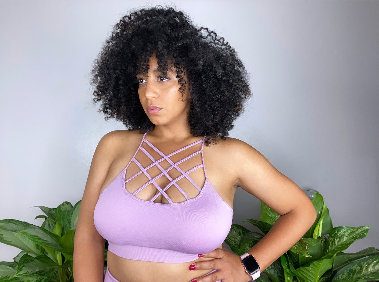 Caged Neck S-L | Bra